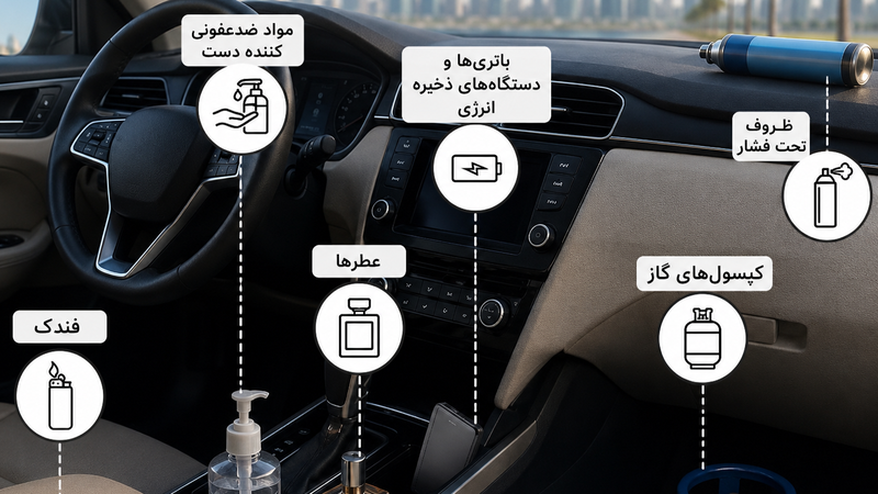هشدار پلیس ابوظبی به رانندگان: این شش قلم پرخطر را در تابستان از خودرو خارج کنید