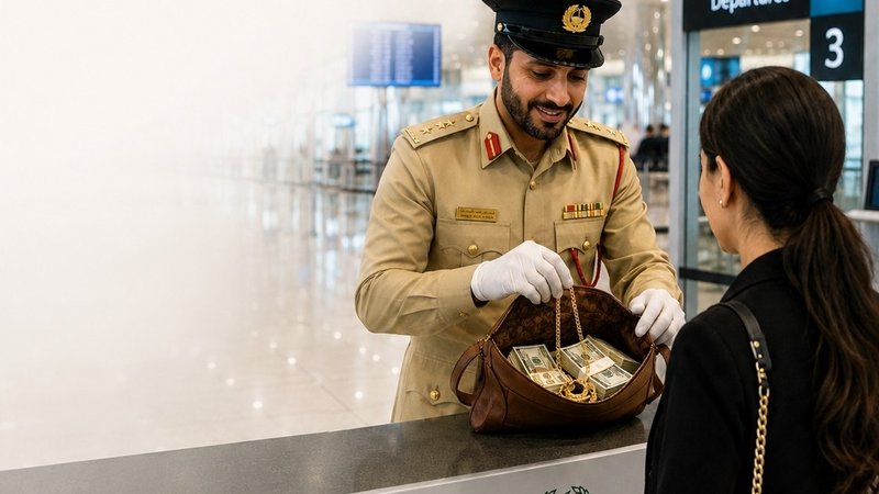 پلیس دبی پیش از پرواز، کیف گمشده زنی را با ۲۰ هزار دلار پول نقد و طلا پیدا کرد