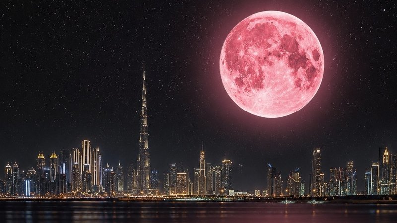 ماه توت‌فرنگی ۳۰ ژوئن در آسمان امارات دیده می‌شود؛ آیا ماه صورتی خواهد شد؟
