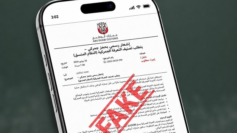 گمرک ابوظبی درباره پیام جعلی در فضای مجازی هشدار داد