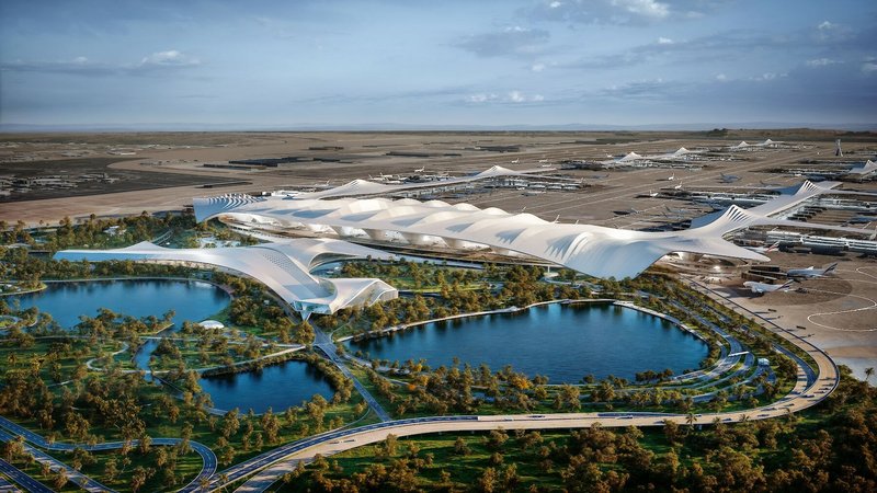Al Maktoum International Airport construction continues uninterrupted; AED 55 billion in new contracts by end of 2026