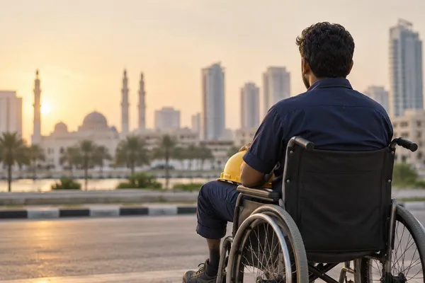 عامل هندي يحصل على 655 ألف درهم تعويضاً بعد بتر ساقه في حادث بعجمان