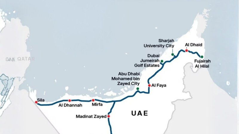 Etihad Rail Announces First Routes: High-Speed Train to Directly Connect Abu Dhabi, Dubai, and Fujairah