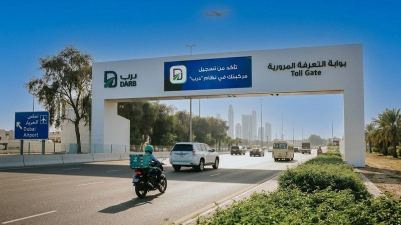 نصب گیت‌های جدید «درب» در بزرگراه دبی-ابوظبی
