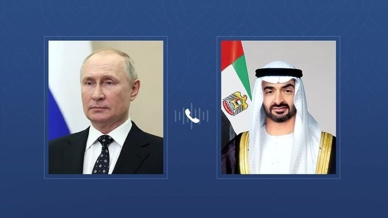شیخ محمد بن زاید و پوتین درباره همکاری‌های دوجانبه و تحولات خاورمیانه گفت‌وگو کردند