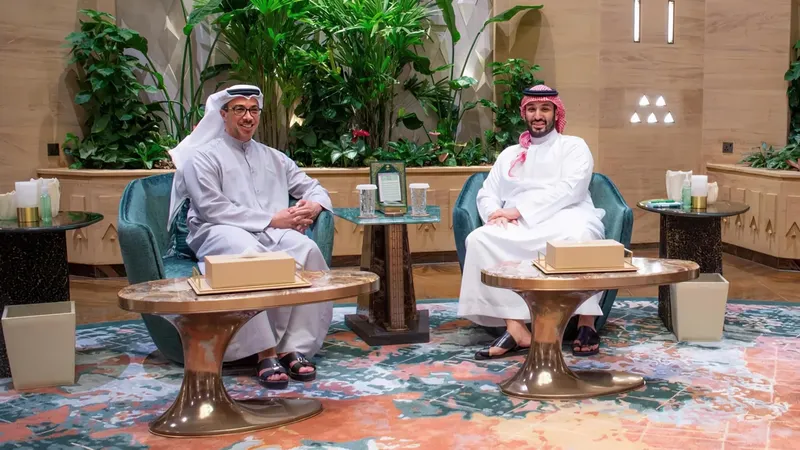 الشيخ منصور بن زايد يلتقي ولي العهد السعودي في الرياض