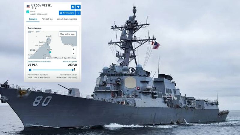 US Navy Destroyer Enters Fujairah Port

A US Navy destroyer, part of the Abraham Lincoln Carrier Strike Group, has docked at the port of Fujairah in the United Arab Emirates.