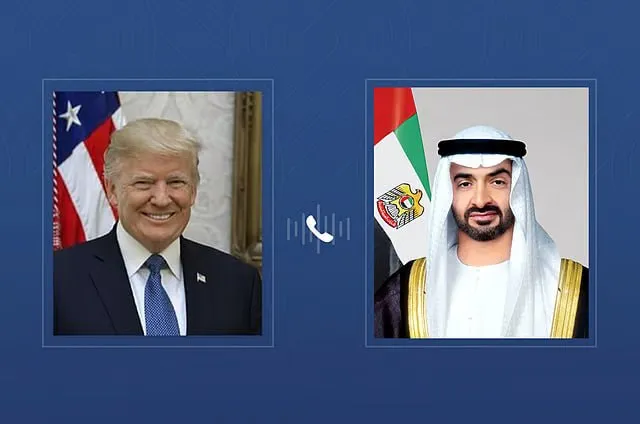 رایزنی تلفنی رئیس دولت امارات و رئیس‌جمهور آمریکا درباره حملات ایران