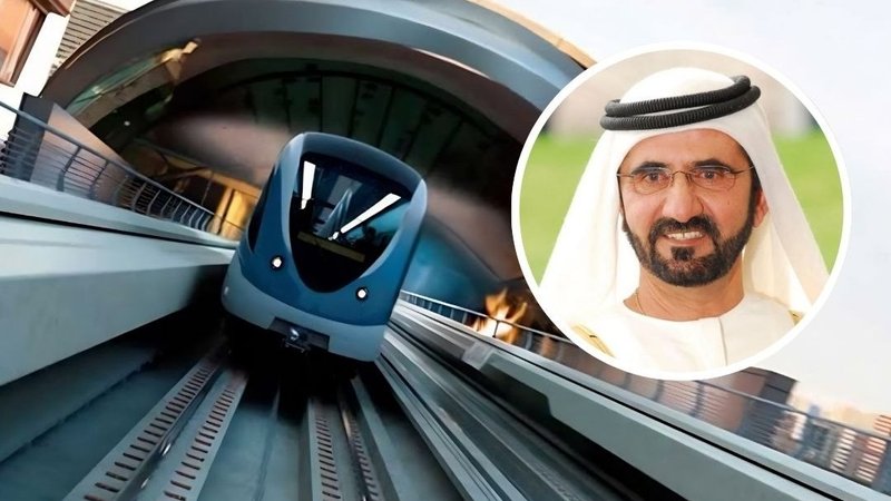 شیخ محمد عملیات حفاری تونل‌های خط آبی متروی دبی را افتتاح کرد