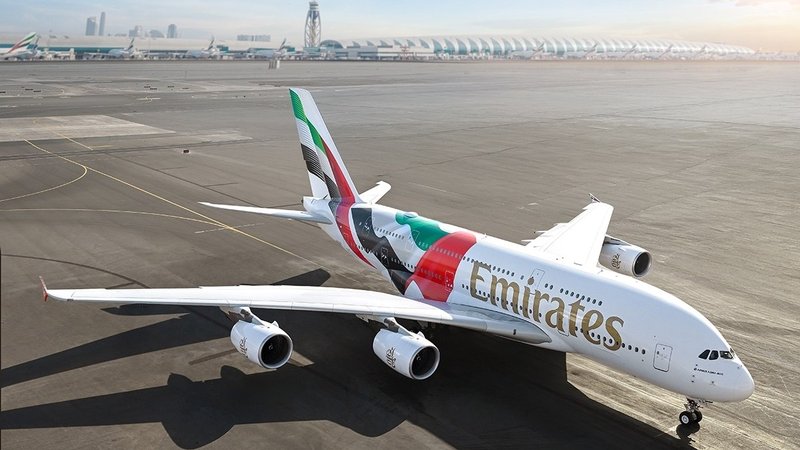 رونمایی هواپیمایی امارات از نقش جدید پرچم امارات بر روی ایرباس A380