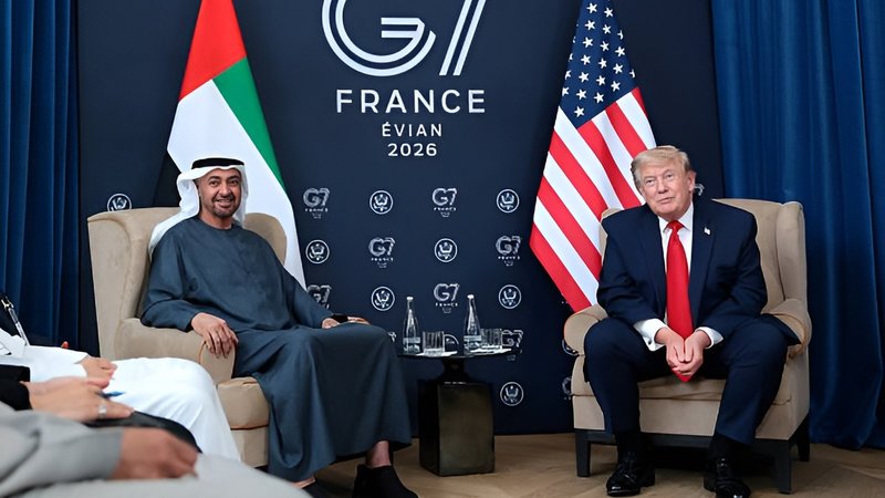 Trump jokes with Emirati journalist in the presence of Sheikh Mohamed