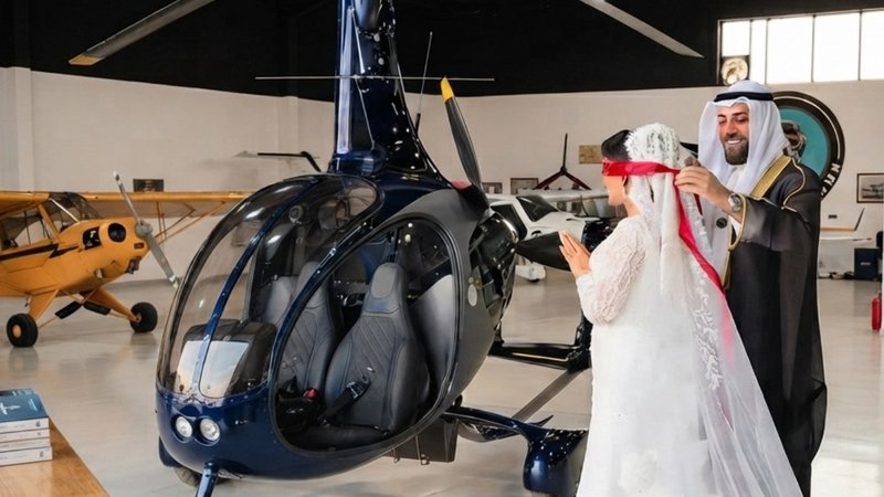 Arab businessman gifts helicopter as wedding present