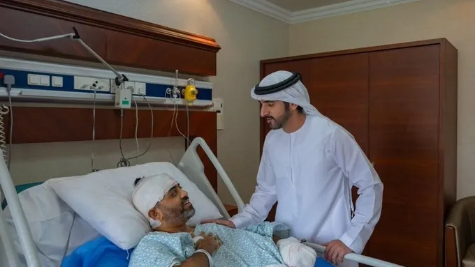 دیدار شیخ حمدان با خلبان فلای‌دبی پس از حادثه پرواز دبی به تل‌آویو